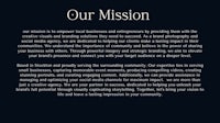 a black background with the words'our mission'